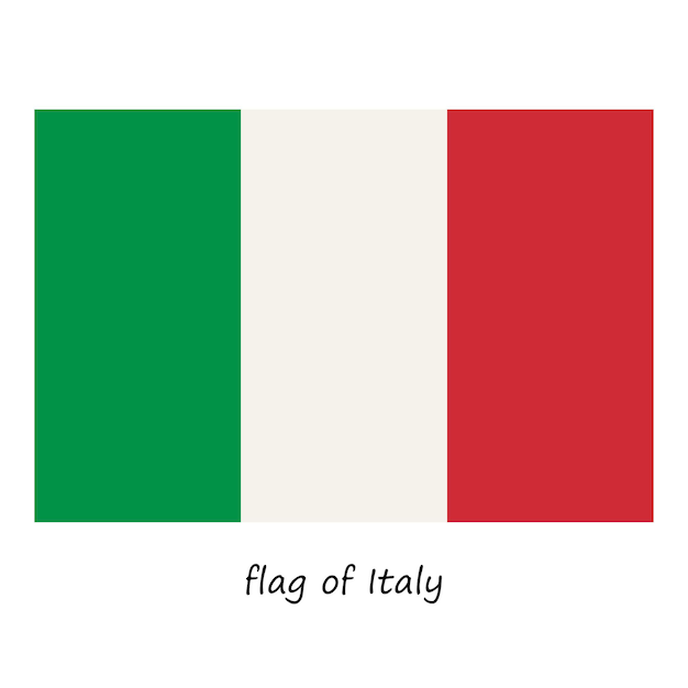 ベクトル 白い背景 eps 10 で強調表示されたフラット スタイルのイタリアの旗