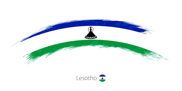 둥근된 그런 지 브러시 획에 레소토의 국기입니다. 벡터 일러스트 레이 션.