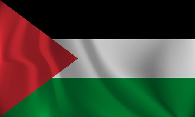 Флаг Палестины с волнистым эффектом из-за ветра