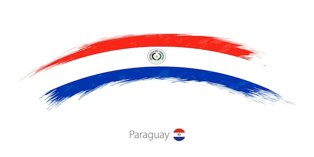 Флаг парагвая в округлом мазке кистью гранжа. векторная иллюстрация.