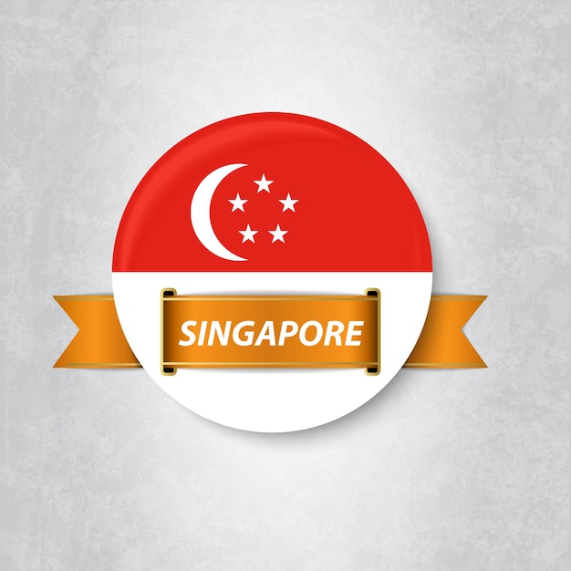 원 안에 싱가포르의 국기