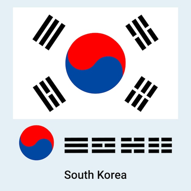 ベクトル 韓国の国旗