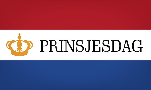 왕관과 함께 네덜란드의 국기 Prinsjesdag Holiday