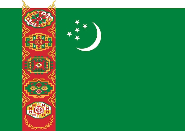 Vector flag_of_turkmenistan