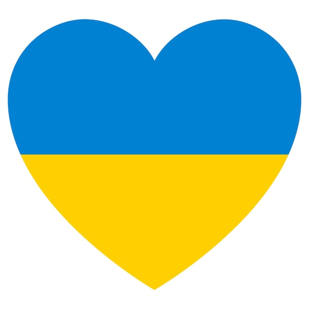ベクトル ウクライナのハートのアイコンの旗