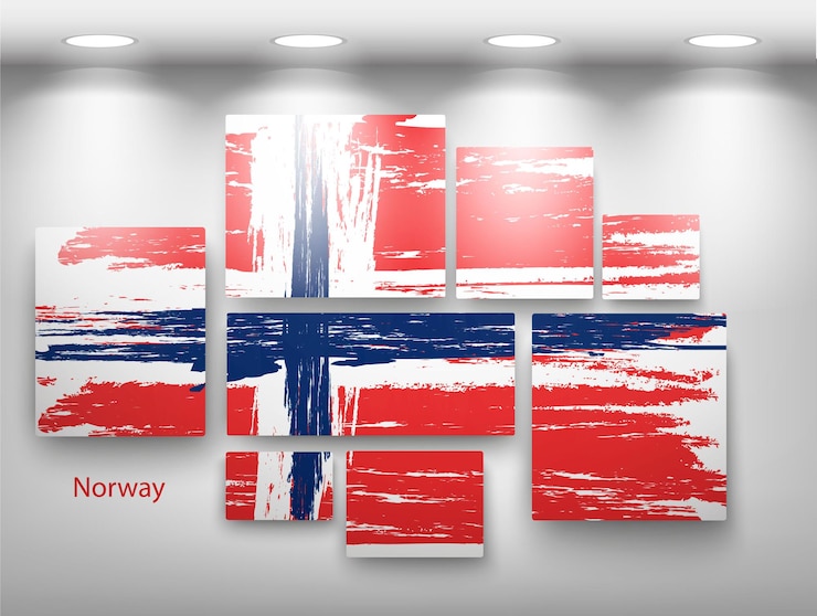 Vector flag paint in gallery. vector illustration
