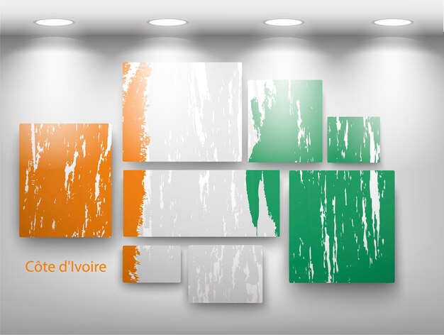 Vector flag paint in gallery. vector illustration