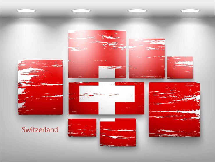 Vector flag paint in gallery. vector illustration