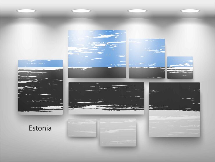 Vector flag paint in gallery. vector illustration