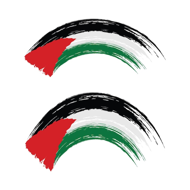 Flag of palestine brush paint style vector illustration