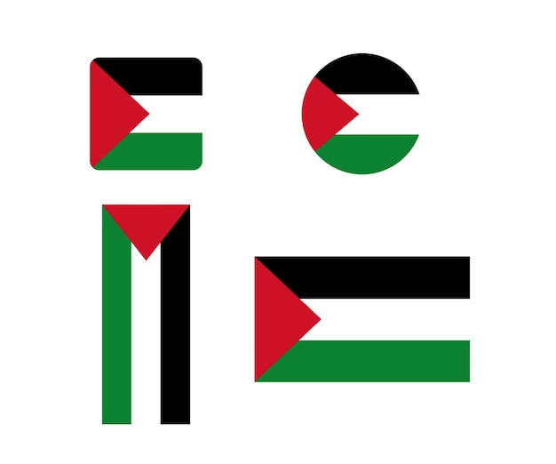 Flag of Palestine vector icon. Palestine Button Flag Vector