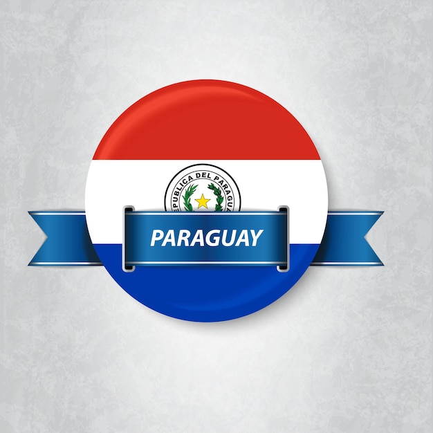 Vector flag of paraguay in a circle