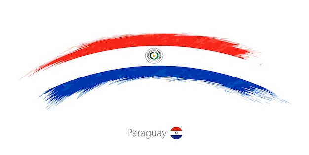 Flag of Paraguay in rounded grunge brush stroke. Vector illustration.