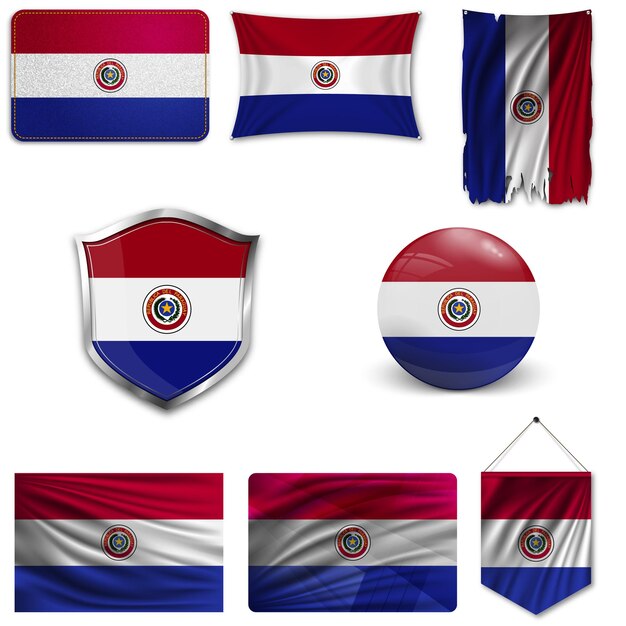 Vector flag paraguay vector image