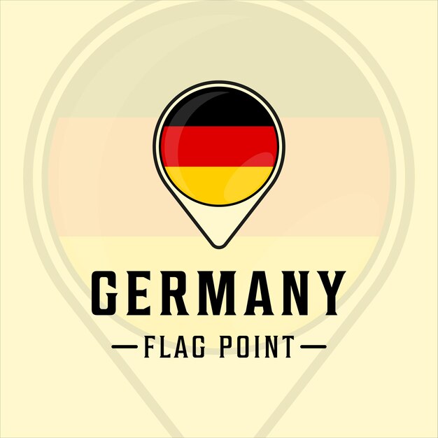 Flag point germany logo vector illustration template icon graphic design. maps location country sign or symbol