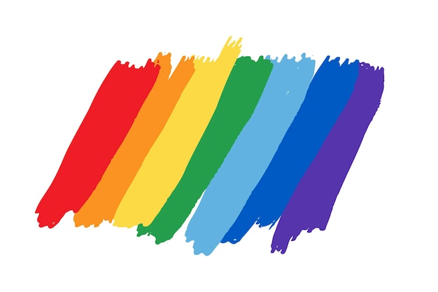 flag pride rainbow lgbt lesbian doodle brush icon lgbt concept