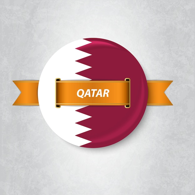 Flag of qatar in a circle