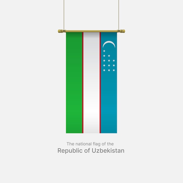 Vector flag of the republic of uzbekistan happy flag day