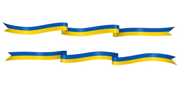 Flag ribbon with colors of ukraine for independence day celebration decoration