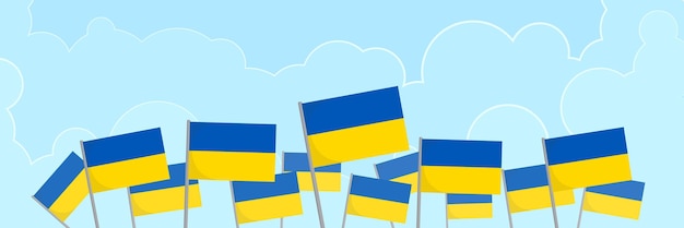 Flag ribbon with colors of ukraine for independence day celebration decoration