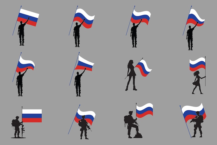 Вектор флаг россии сет оригинальный и простой флаг россии