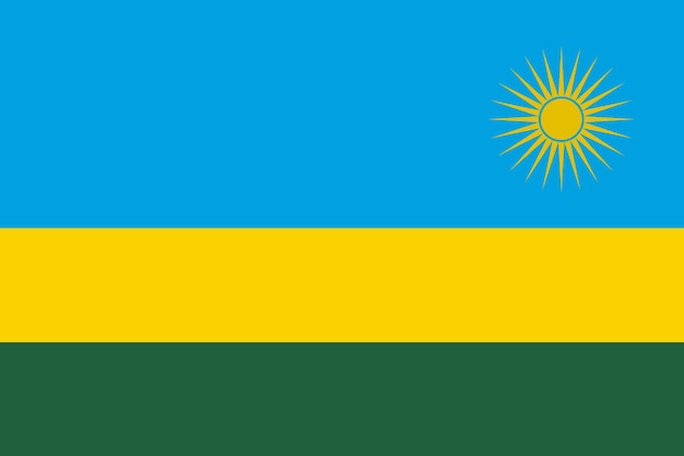 Vector flag of rwanda vector illustration