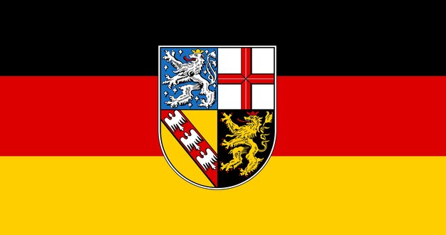 Vector flag of saarland state of germany vector image