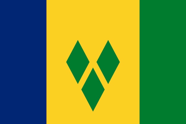 セントビンセント・グレナディーン諸島の旗ベクトルイラスト