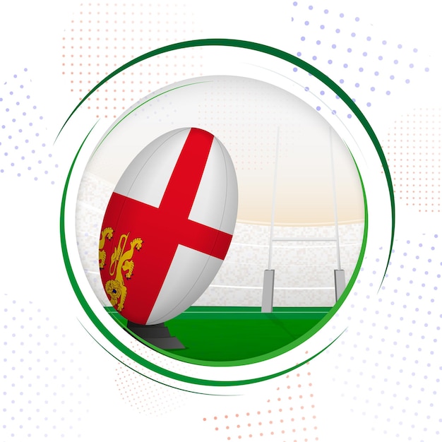 Flag of Sark on rugby ball Round rugby icon with flag of Sark