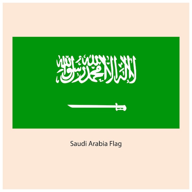 Vettore bandiera dell'arabia saudita disegno del modello vettoriale del regno dell'arabia saudita