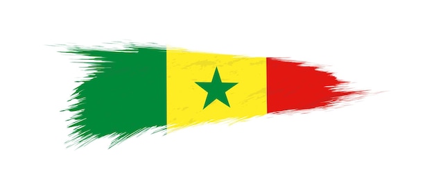 Flag of Senegal in grunge brush stroke