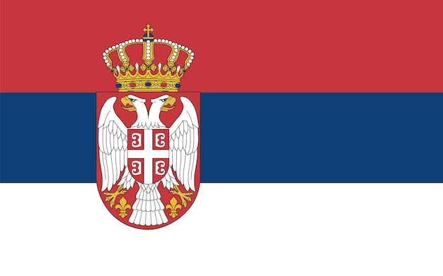 Vettore bandiera della serbia grande paese europeo