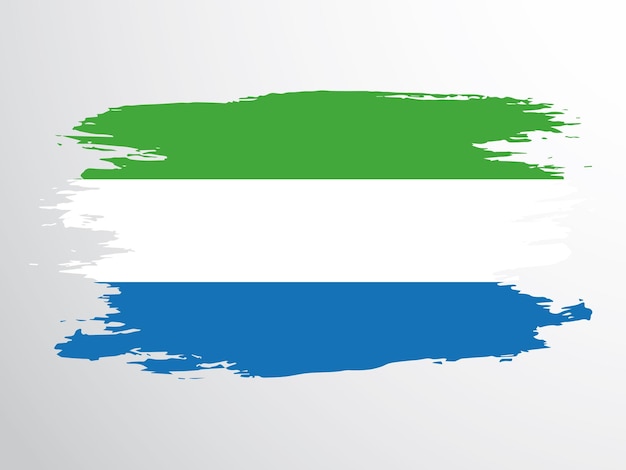 Flag of Sierra Leone painted with a brush