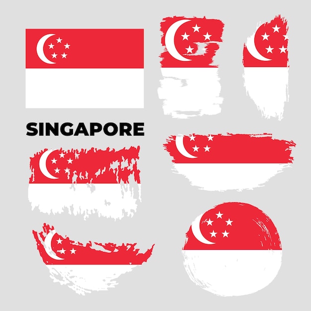 Bandiera di singapore in proporzione reale con gradiente ondulato commutabile