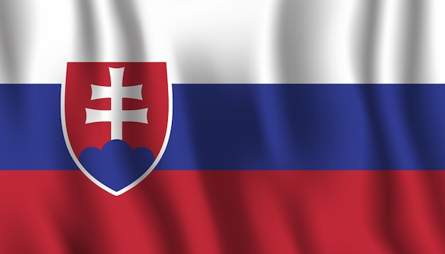 A flag of slovakia has a white cross on it