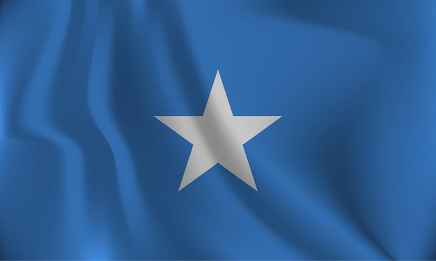 Flag of Somalia with a wavy effect due to the wind