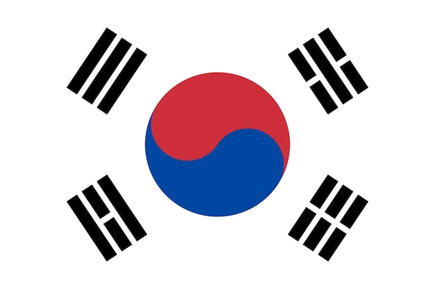 Vector flag of south korea vector illustration
