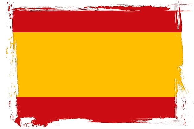 Bandiera della spagna banner con pennello grunge