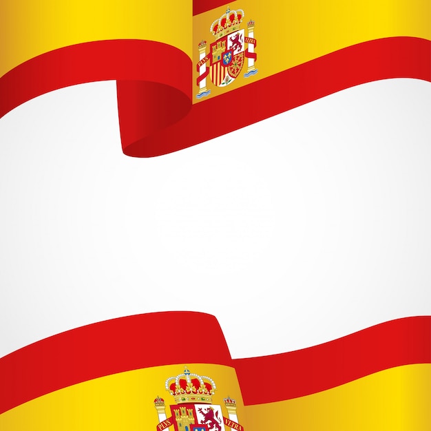 Flag of spain on white