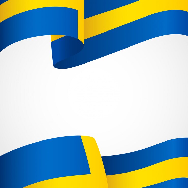 Vector flag of sweden on white