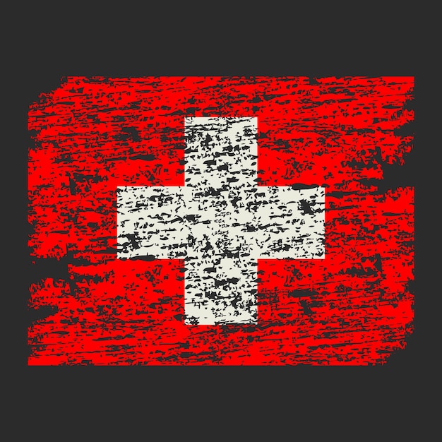 Flag of Switzerland Brush painted Flag of Switzerland