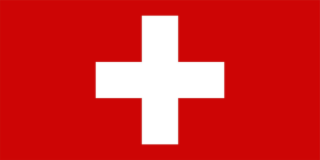 Vector flag of switzerland. white cross on a red background. eps 10