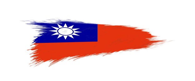 Flag of Taiwan in grunge brush stroke