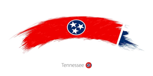 Flag of Tennessee state in rounded grunge brush stroke Vector illustration