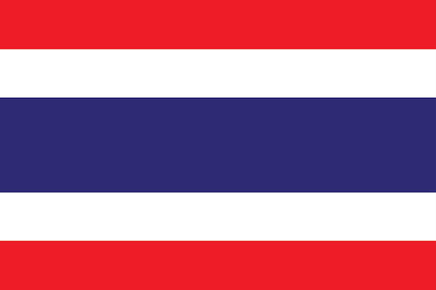 Vettore bandiera della thailandia in forma di bandiera thailandese