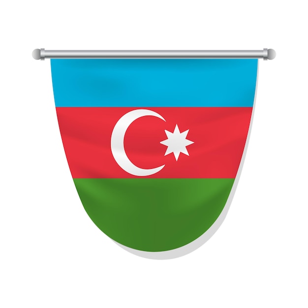 a flag that is on a white background with a blue and green design