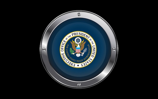 Flag of the Trade Representative USA 3d badge vector image