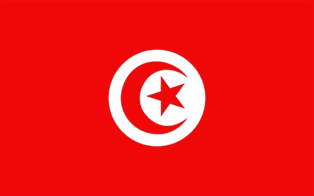 Флаг большой страны Туниса