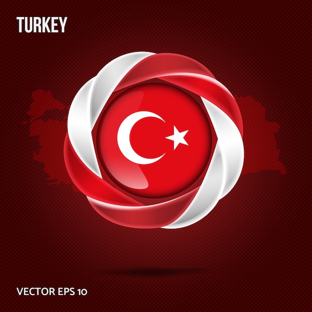 Flag turkey pin 3d design