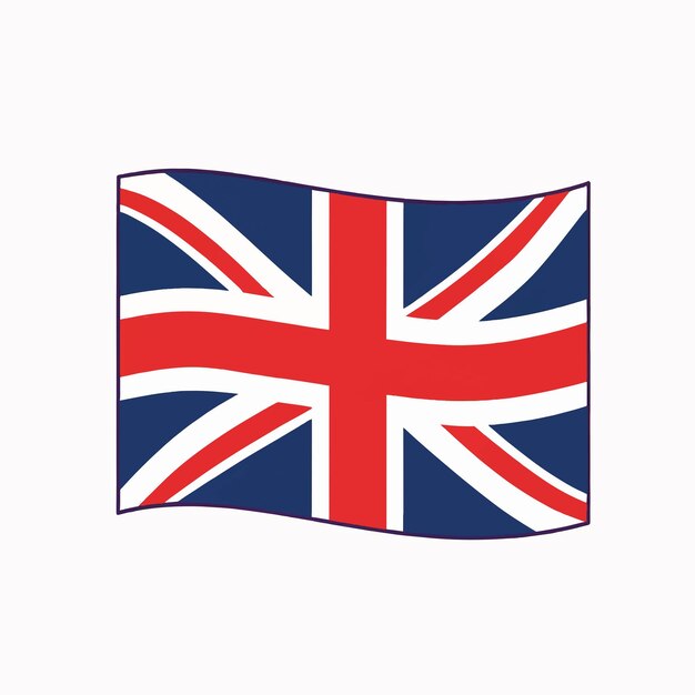 Vector flag of uk on a white background